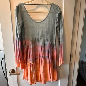 Blue Life Gray and Orange Dip-Dye Tunic